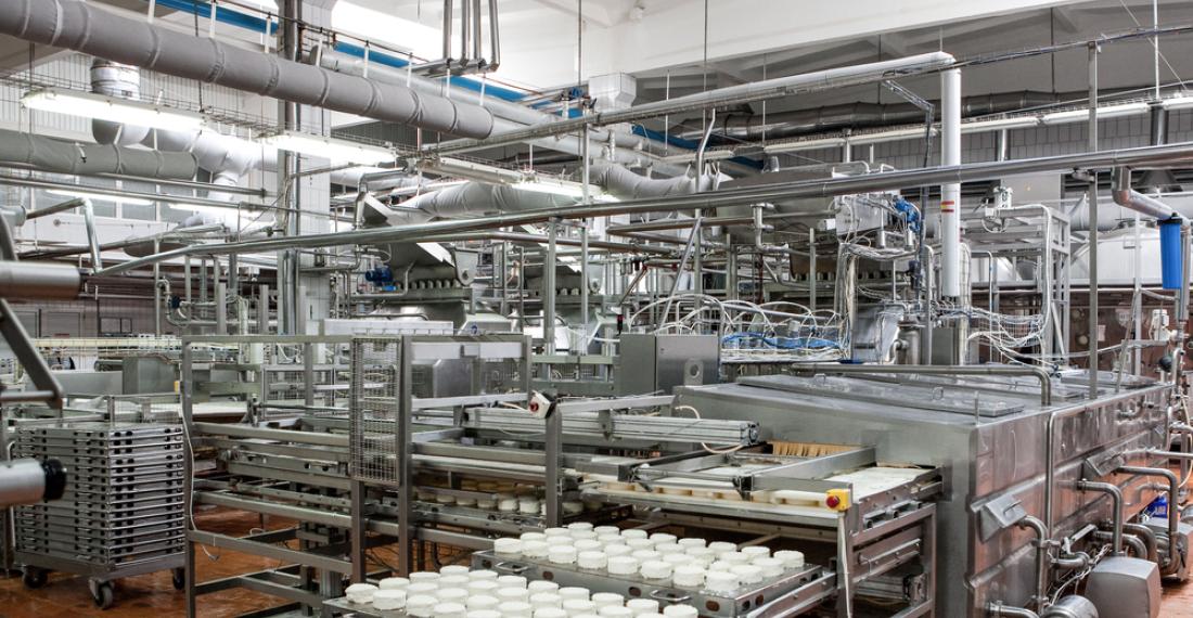 Equipment in a factory.
